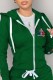 Green Casual Print Patchwork Hooded Collar Tops