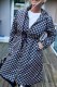 Navy Blue Street Letter Patchwork Hooded Collar Outerwear
