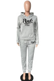 Yellow Casual Print Patchwork Hooded Collar Long Sleeve Two Pieces