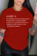 Red Casual Basis Print Patchwork Letter O Neck T-Shirts