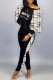 Khaki Sexy Casual Print Patchwork Contrast O Neck Two Pieces