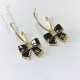 Black Sweet Geometric Patchwork Earrings