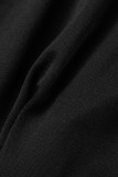 Dark Gray Casual Sportswear Solid Patchwork