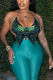 Green Sexy Butterfly Strap Design Hot Drill Halter Tops