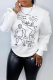 White Casual Vintage Print Patchwork O Neck Tops