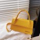 Yellow Simplicity Solid Chains Letter Bags