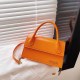 Orange Simplicity Solid Chains Letter Bags