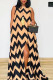 Khaki Daily Party Print Slit O Neck A Line Dresses