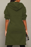 Black Casual Solid Patchwork Slit Asymmetrical Zipper Outerwear