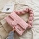 Pink Casual Solid Letter Bags