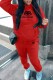 Red Casual Print Letter Hooded Collar Long Sleeve Two Pieces