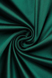 Green Elegant Solid Patchwork Off the Shoulder A Line Dresses