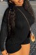 Black Casual Solid Basic Half A Turtleneck Skinny Romper