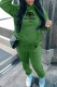 Green Casual Print Letter Hooded Collar Long Sleeve Two Pieces