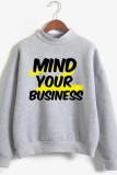 Grey Casual Letter Print Basic O Neck Tops