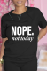 Black Street Print Letter O Neck T-Shirts