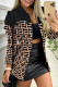 Brown Casual Print Patchwork Buckle Turndown Collar Outerwear