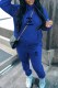 Royal Blue Casual Print Letter Hooded Collar Long Sleeve Two Pieces