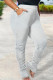 Grey Casual Solid Patchwork Fold High Waist Pencil Solid Color Bottoms