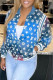 Colour Street Print Patchwork Mandarin Collar Outerwear