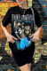 Black Street Print Letter O Neck T-Shirts