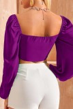 White Sexy Solid Backless V Neck Tops
