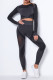 Dark Gray Casual Sportswear Solid Patchwork O Neck Long Sleeve Two Pieces