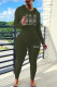 Army Green Casual Solid Patchwork Hot Drill Hooded Collar Long Sleeve Two Pieces