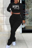 Pink Casual Print Patchwork Fold O Neck Long Sleeve Two Pieces