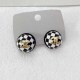 Black And White Street Plaid Geometric Patchwork Earrings