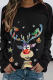 Black Party Wapiti Patchwork O Neck Tops