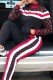 Black Casual Print Patchwork Zipper Collar Long Sleeve Two Pieces