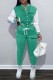 Lake Blue Casual Letter Print Patchwork Long Sleeve Two Pieces