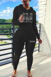 Pink Casual Solid Patchwork Hot Drill Hooded Collar Long Sleeve Two Pieces