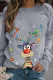Grey Party Wapiti Patchwork O Neck Tops