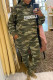 Camouflage Casual Print Camouflage Print Patchwork Hooded Collar Long Sleeve Two Pieces