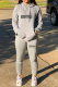 Grey Street Print Draw String Hooded Collar Long Sleeve Two Pieces