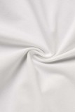 White Sexy Casual Solid Patchwork V Neck Long Sleeve Two Pieces