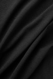 Black Fashion Casual Print Basic O Neck T-Shirts