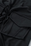 Khaki Casual Sportswear Solid Patchwork Pocket