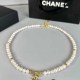 White Elegant Geometric Patchwork Pearl Necklaces