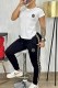 White Casual Print Letter O Neck Short Sleeve Two Pieces