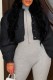 Black Casual Solid Cardigan O Neck Outerwear