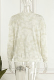 Grey Street Print Patchwork O Neck Tops