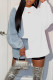 White Casual Solid Patchwork O Neck Tops