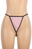 Pink Sexy Solid Embroidered Patchwork See-through Valentines Day Lingerie