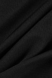 Black Sexy Casual Solid Hollowed Out O Neck Long Sleeve Two Pieces
