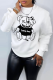 White Street Print Patchwork O Neck Tops