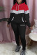 Red Casual Print Patchwork Hooded Collar Long Sleeve Two Pieces
