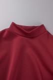 Blue Casual Patchwork Sequins See-through Turtleneck Tops